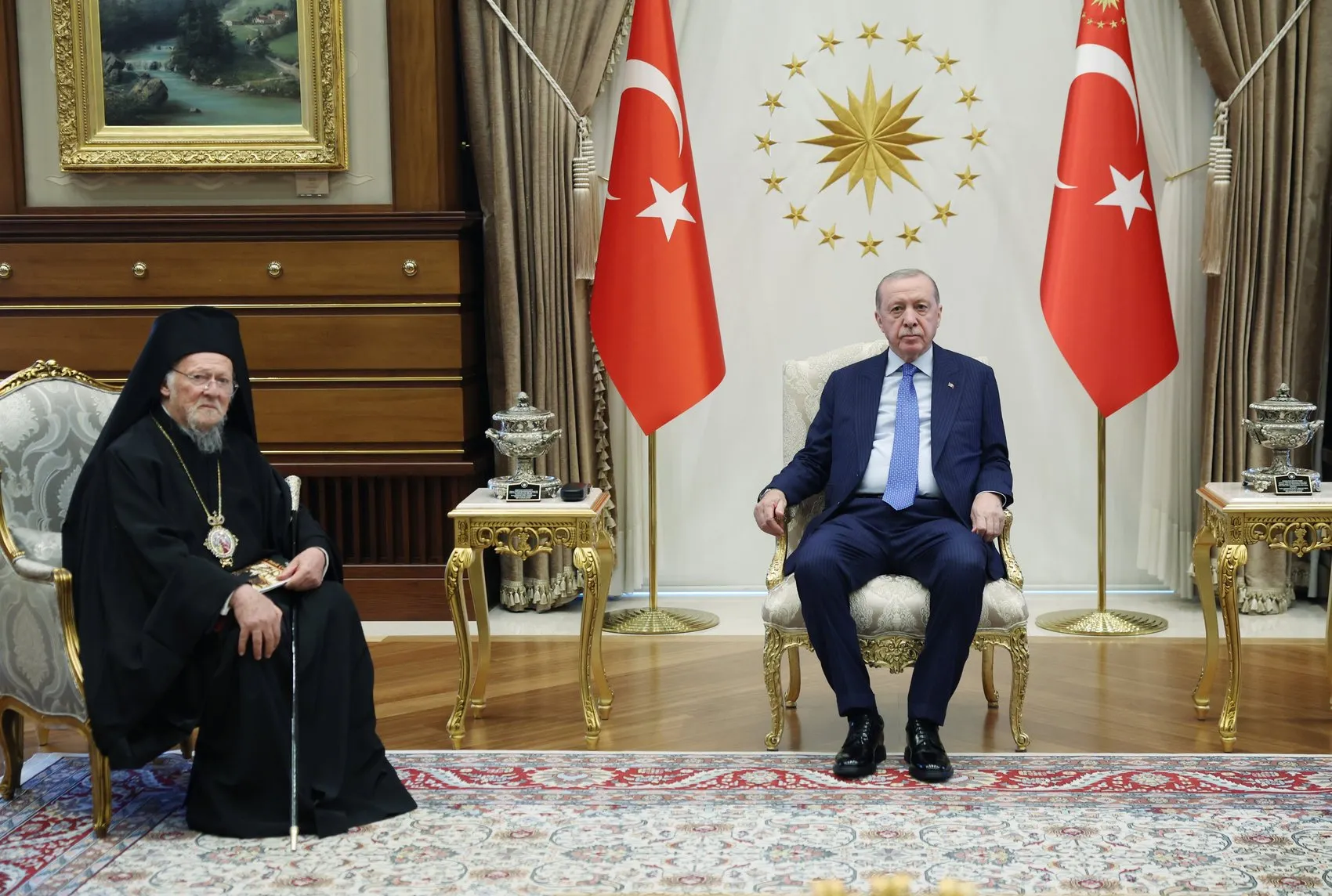 Erdoğan ve Bartholomeos Külliye'de bir araya geldi