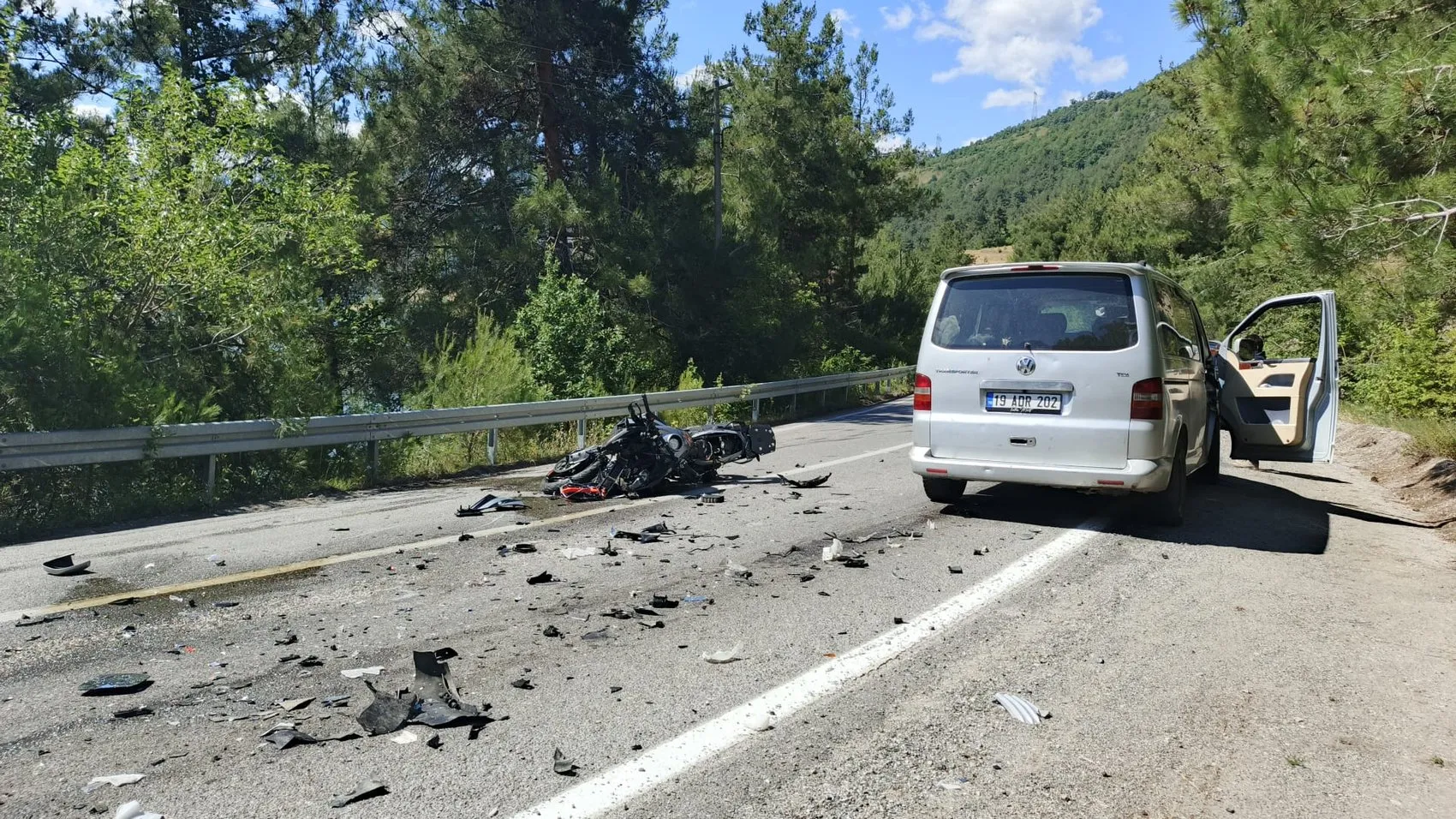 Bafra yolunda motosiklet tutkusuna acı veda