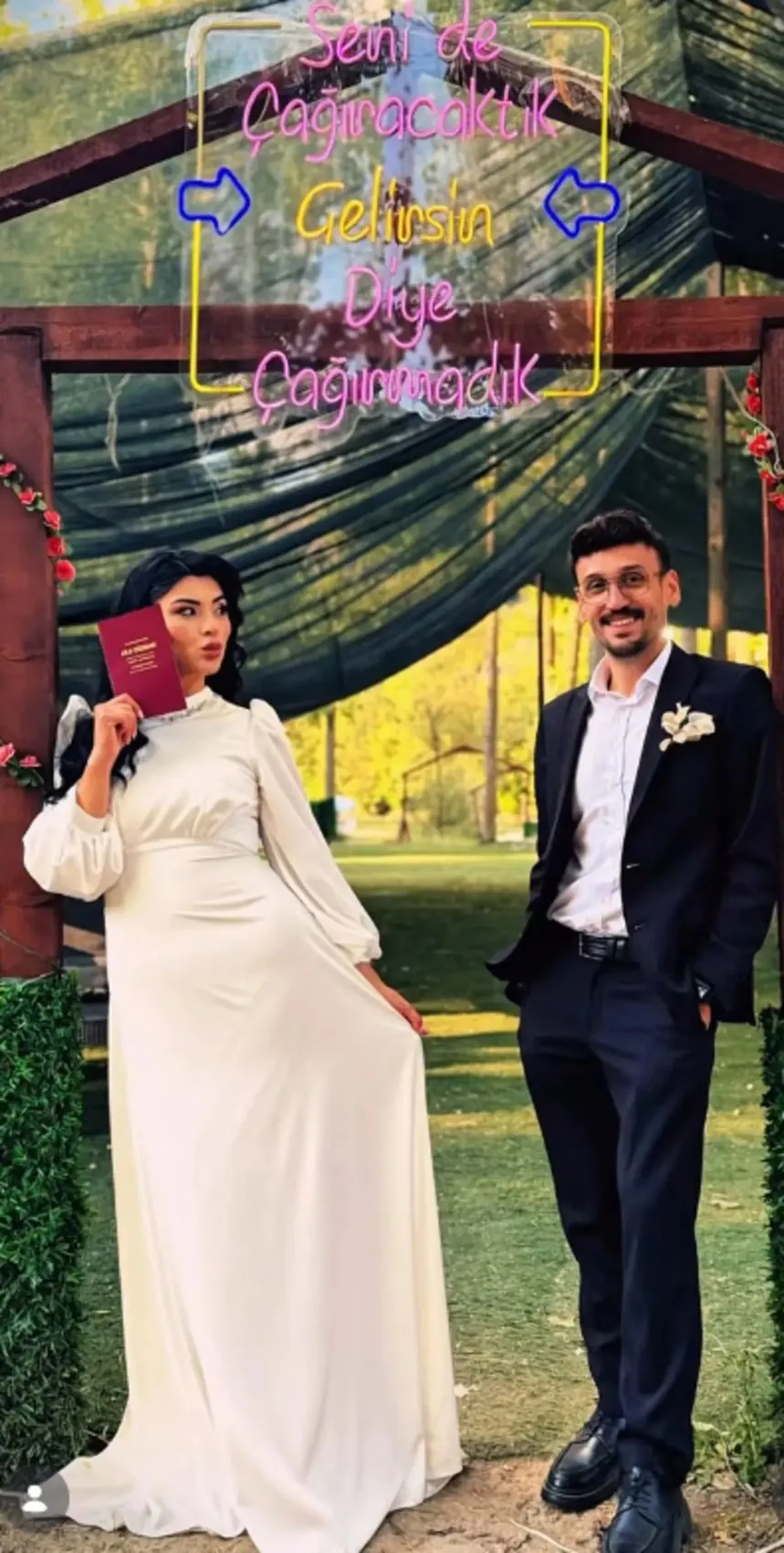 Hanife Gürdal sessiz sedasız evlendi! Gelinliğine yorum yağdı 4