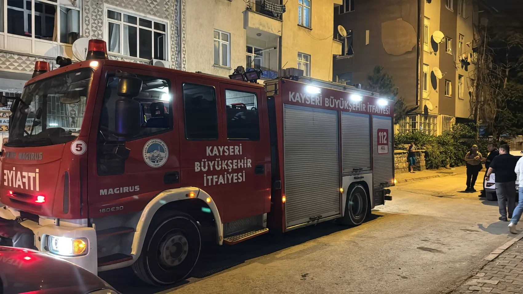 Kayseri'de gece yarısı korkutan yangın