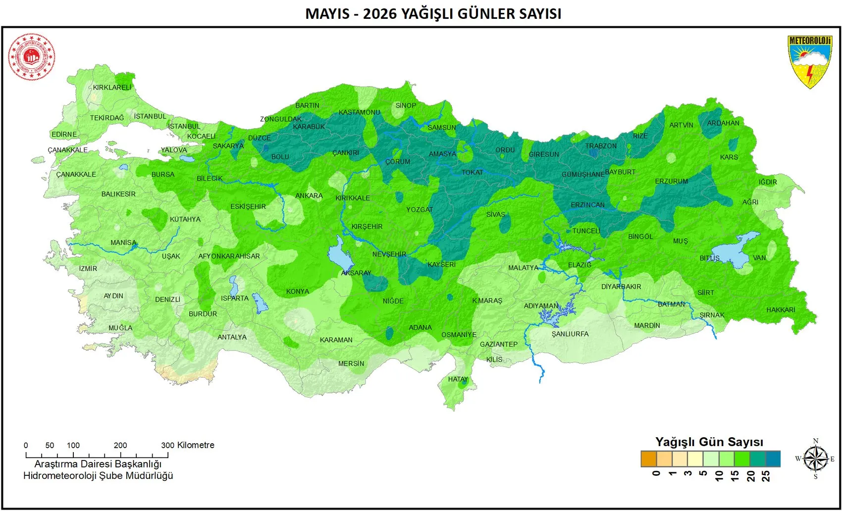 Mayıs ayında gökyüzü boşaldı 33 yılın rekor yağışı düştü