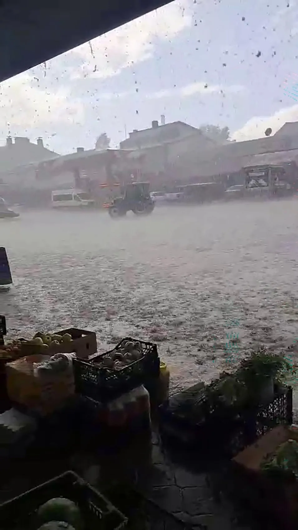 Kars Arpaçay'da dolu ve sel tarım arazilerini vurdu