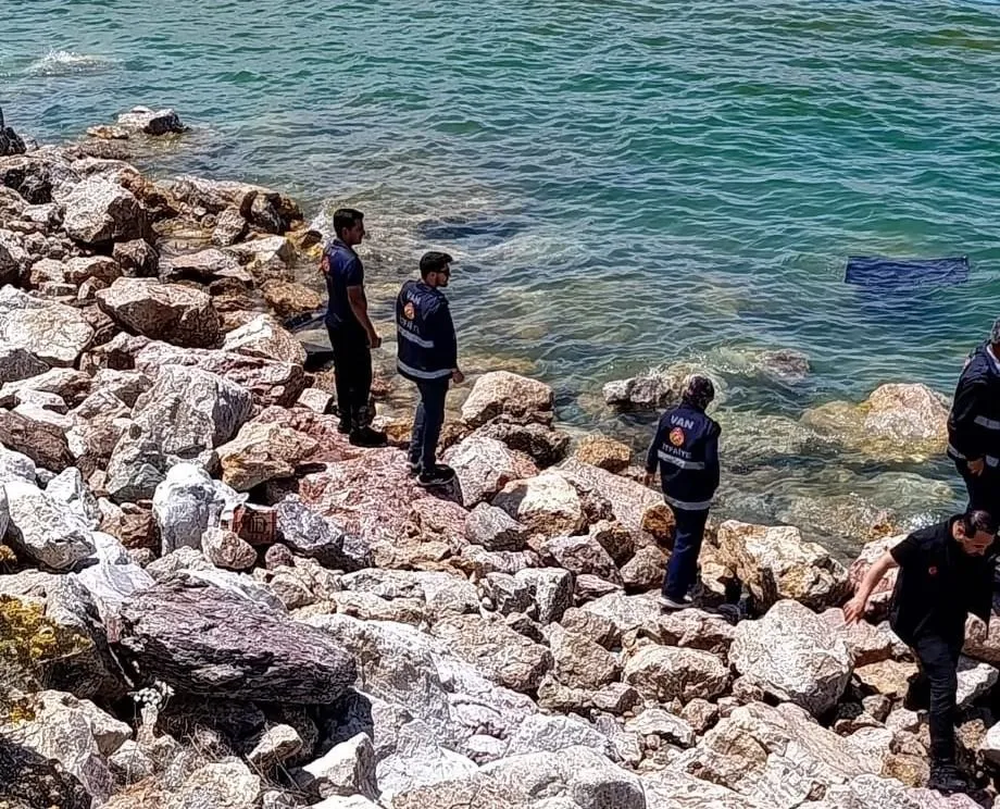 Van’da otomobil göle uçtu sürücü son anda kurtarıldı