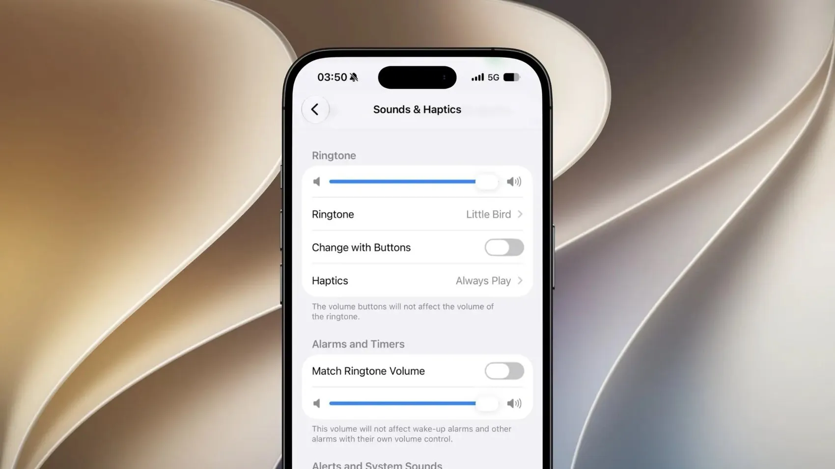 iOS 27 ses ayarı sistem alarm