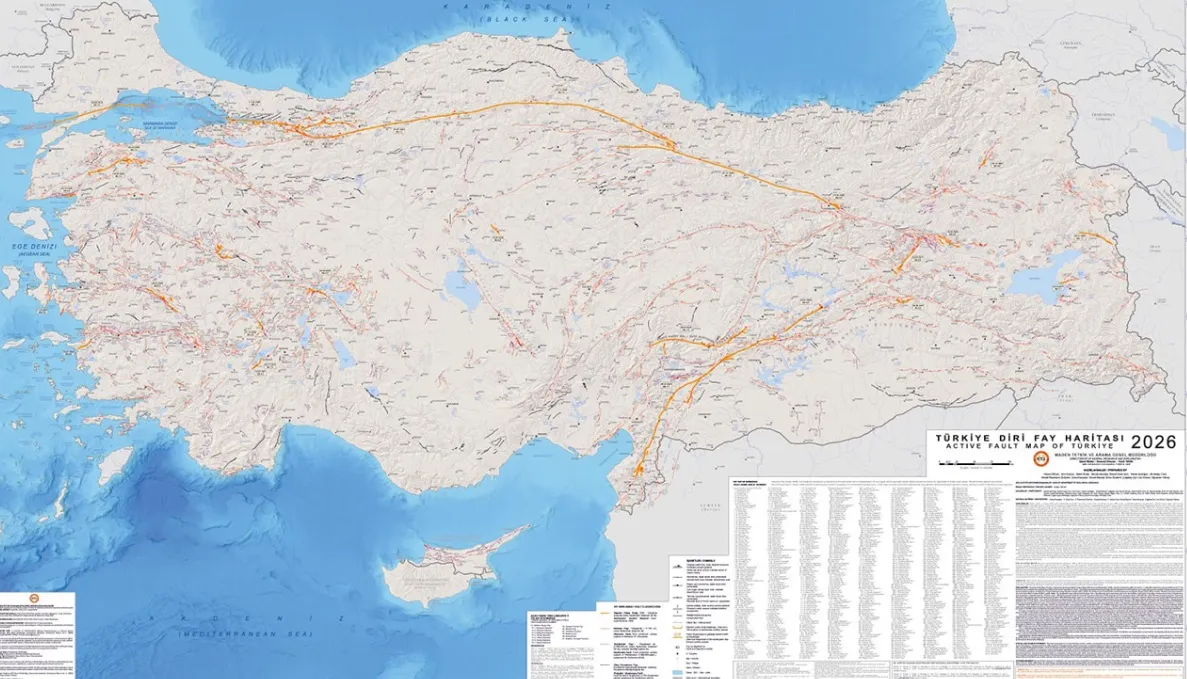 Türkiye'nin aktif fay haritası güncellendi Fay sayısı 700’e çıktı