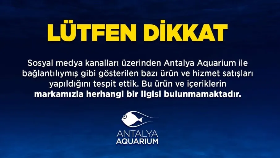 Antalya Akvaryum adını kullanan dolandırıcılara dikkat