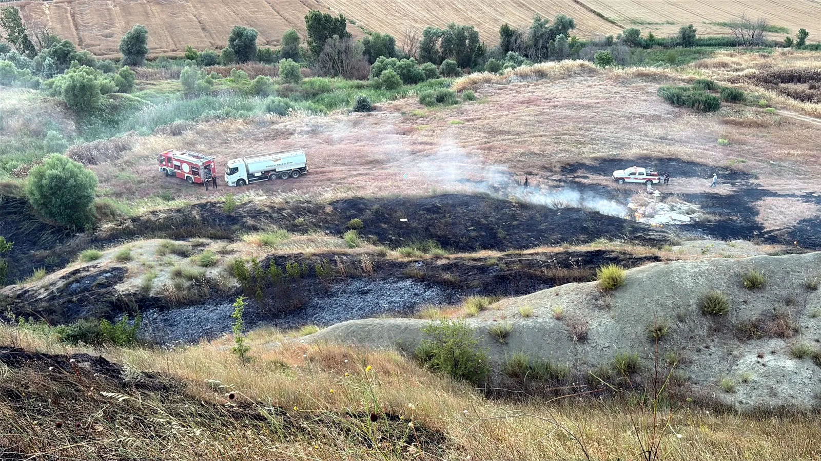 Çorlu'da hasat öncesi büyük yangın korkusu