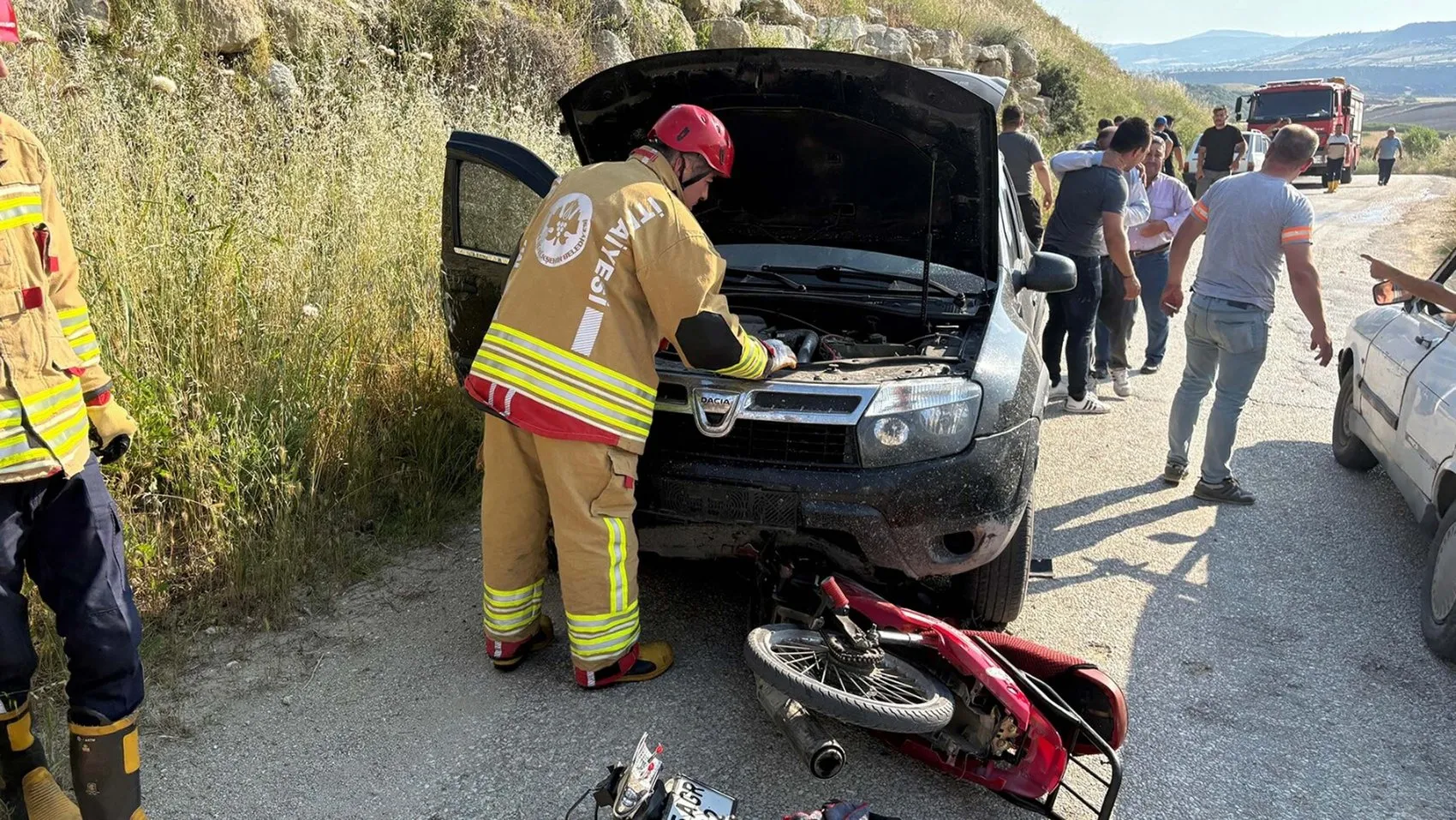 Manisa Kula'da cip ile motosiklet çarpıştı Bir yaralı