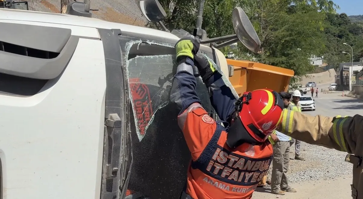 Beykoz'da inşaat alanında kamyon faciası