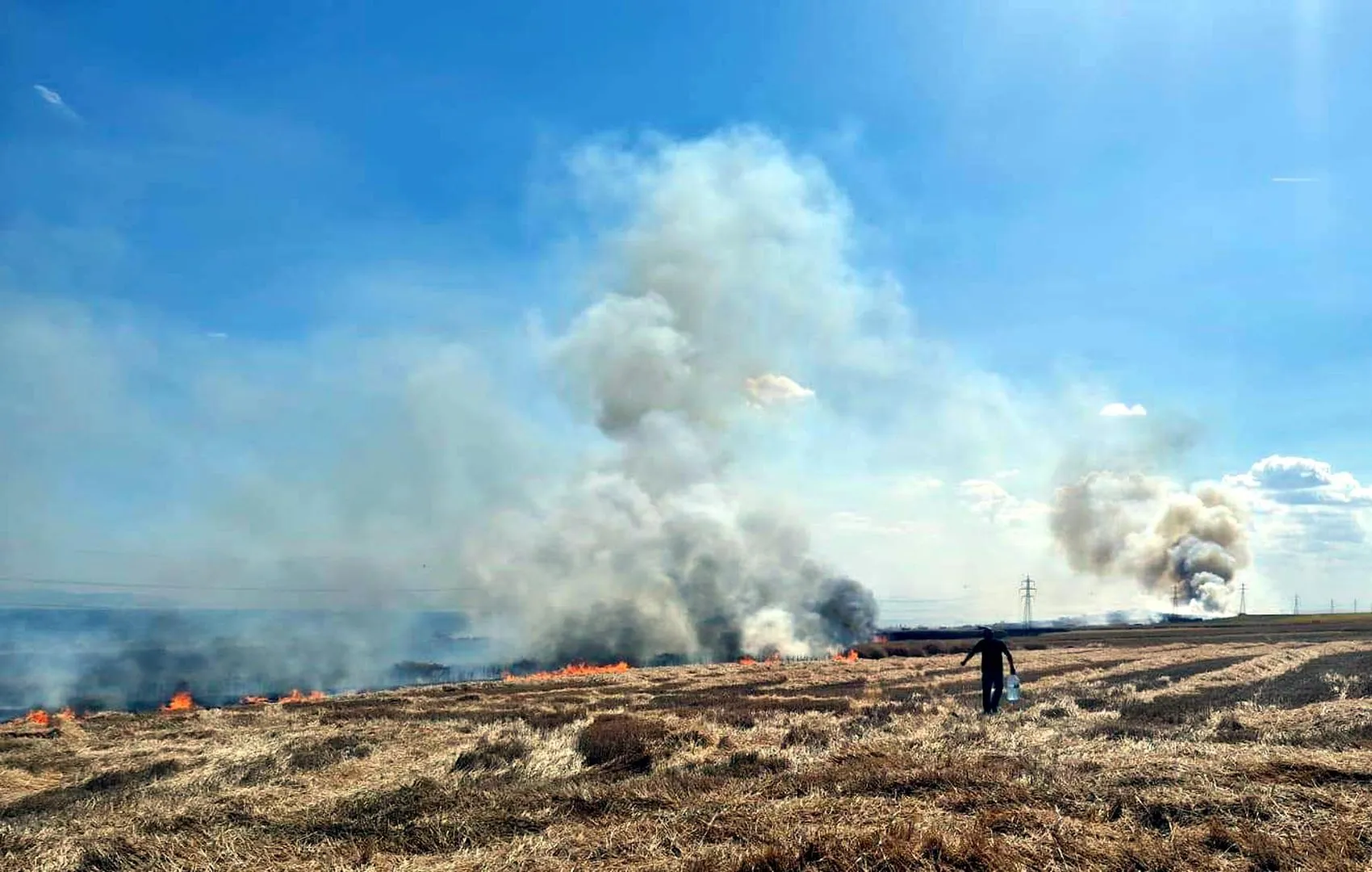 Tekirdağ’da tarla yangını Baraka ve karavanlar kül oldu