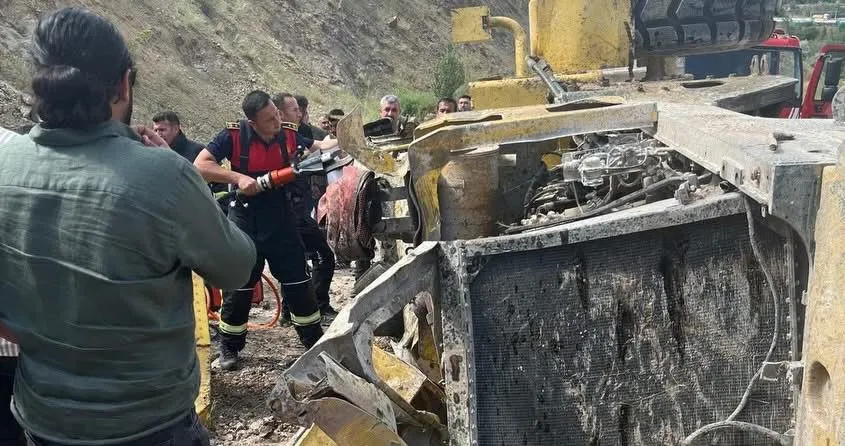 Kırıkkale'de iş kazası 15 metreden düşen kepçenin operatörü ağır yaralandı