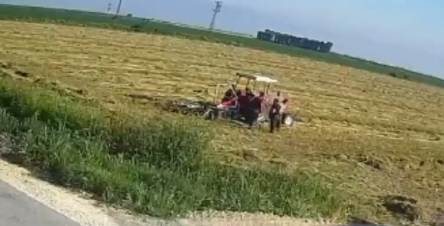 Antakya tarlasında talihsiz kaza kameraya yansıdı