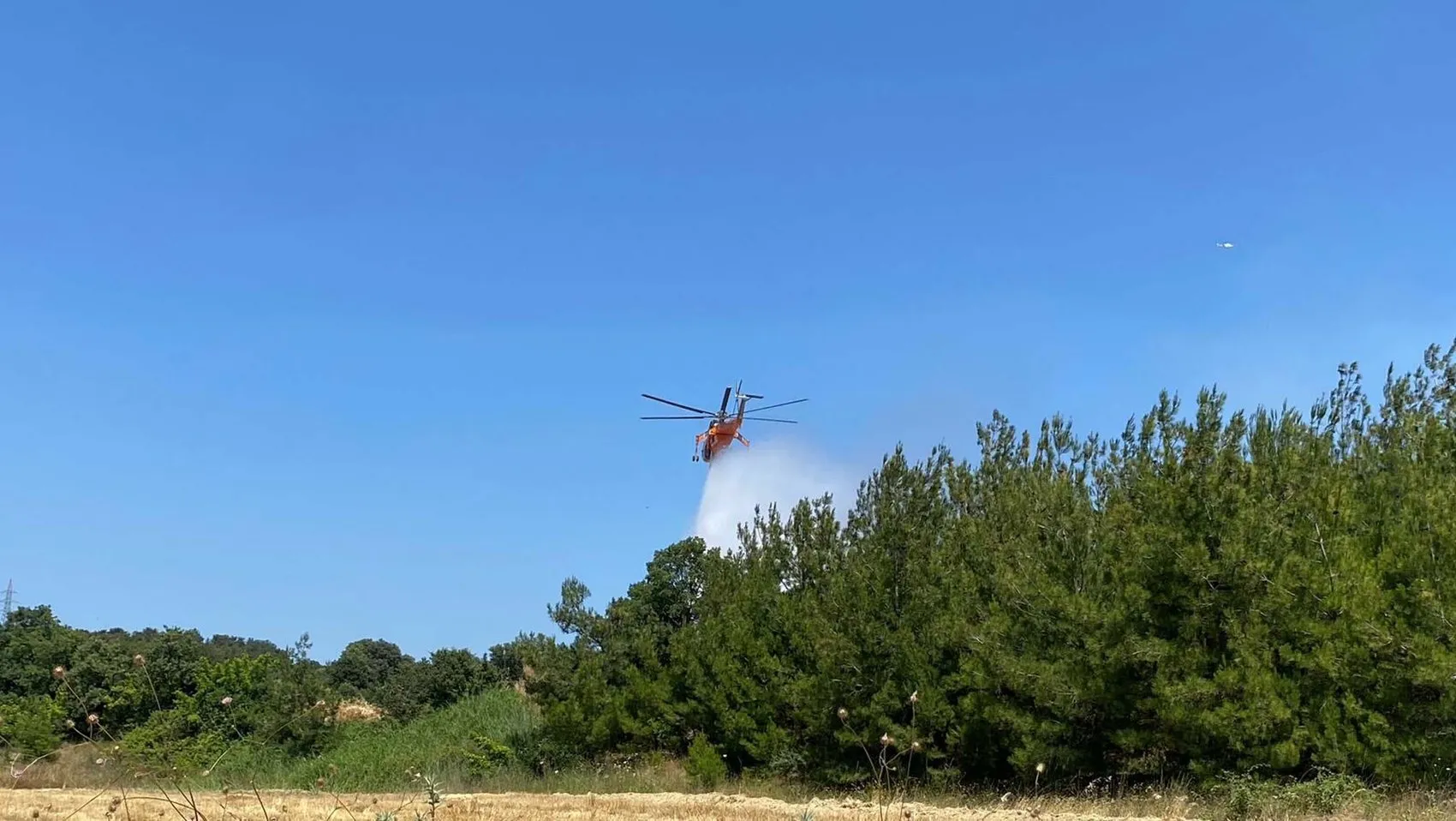 Çanakkale Kızılkeçili köyünde tarım arazisi alevlere teslim oldu