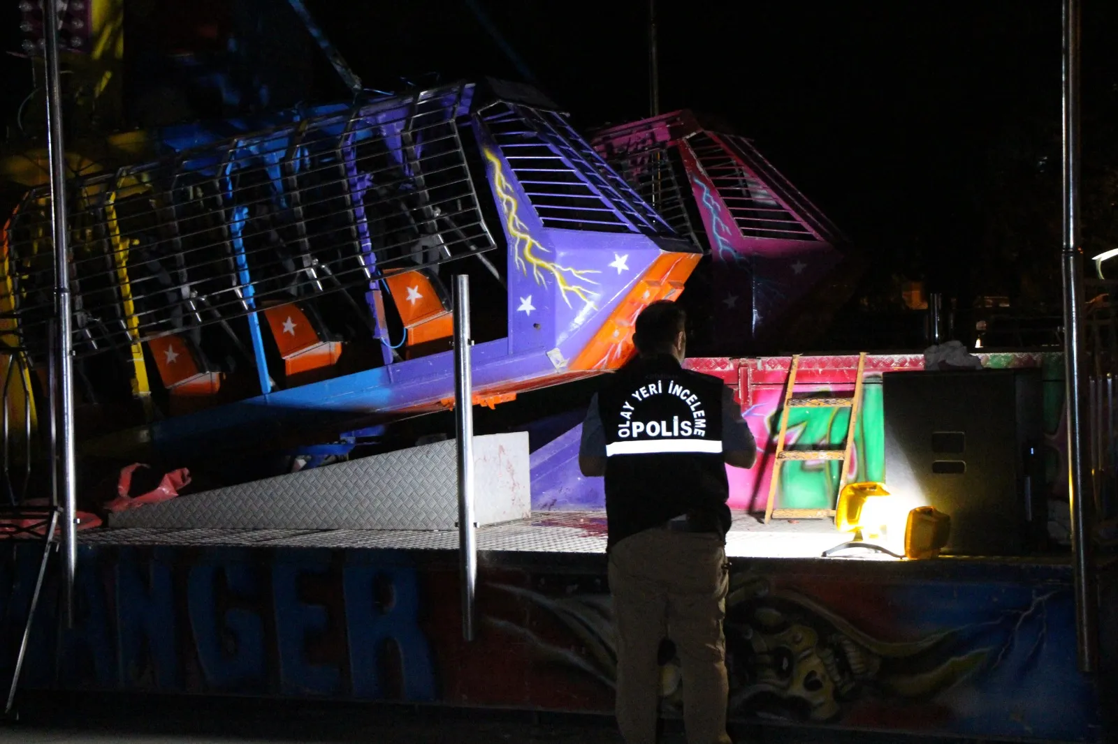 Amasya'da lunapark kazası güvenlik kameralarına yansıdı