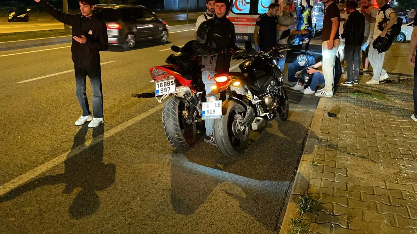 İnegöl yolunda zincirleme motosiklet kazası