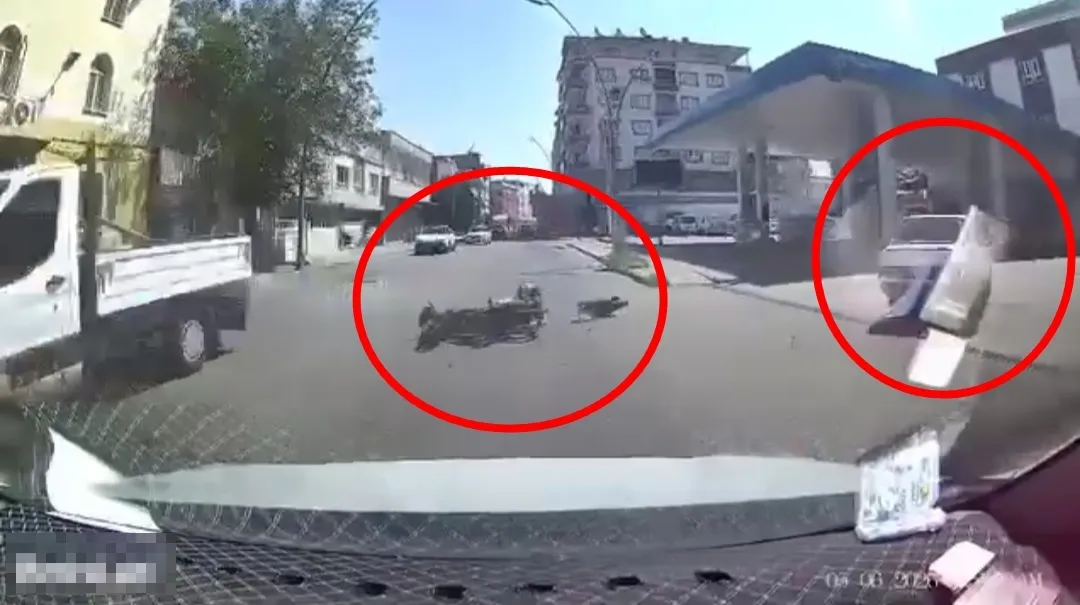 Batman'da akaryakıt istasyonu yolunda motosikletli kaza yaptı