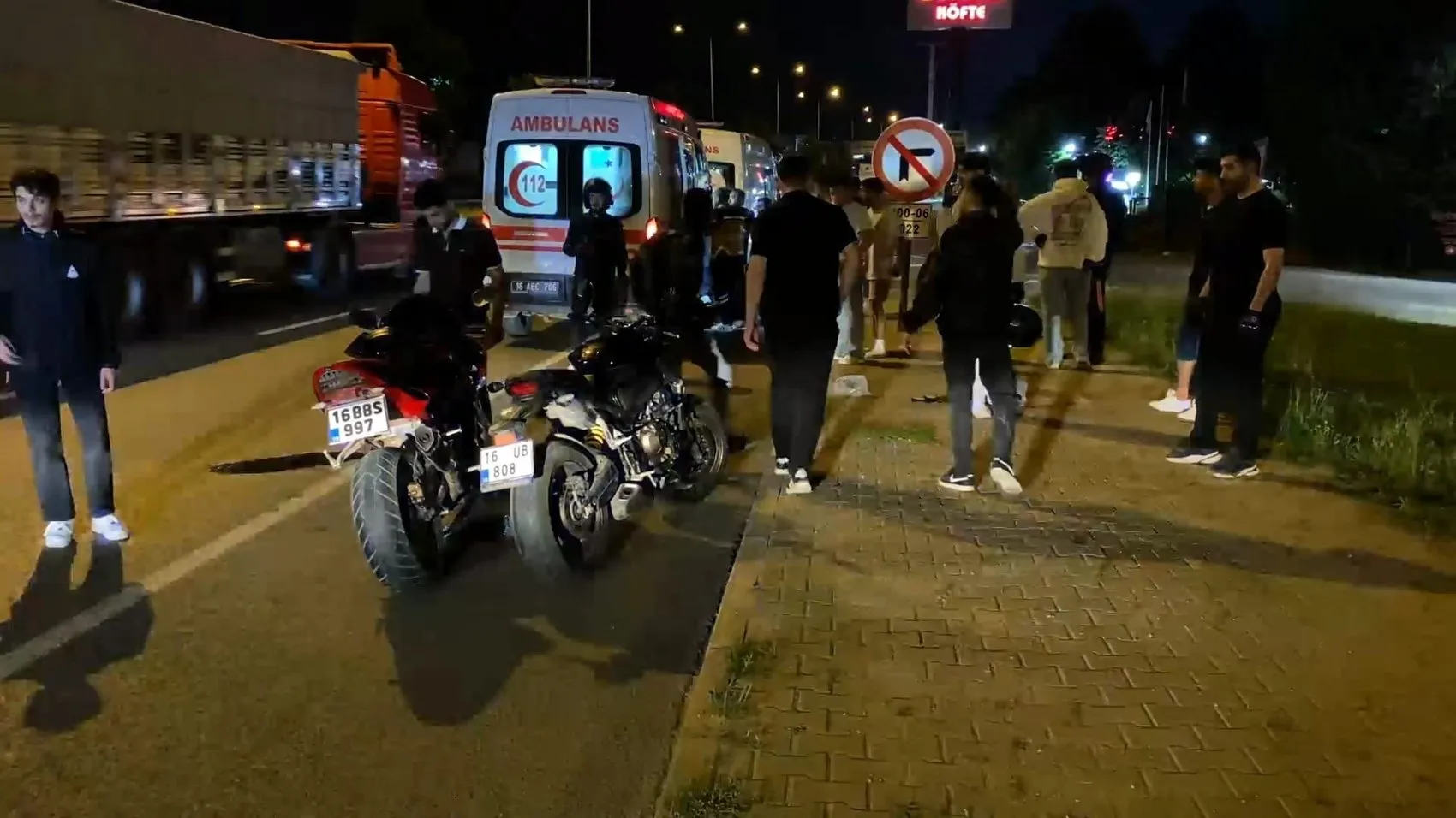 İnegöl yolunda zincirleme motosiklet kazası