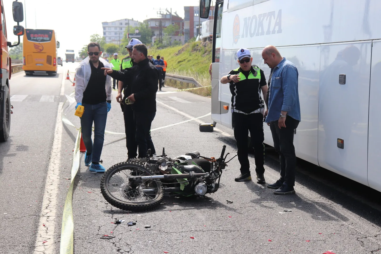 Ordu'da emniyet şeridindeki otobüse çarpan motosiklet sürücüsü hayatını kaybetti