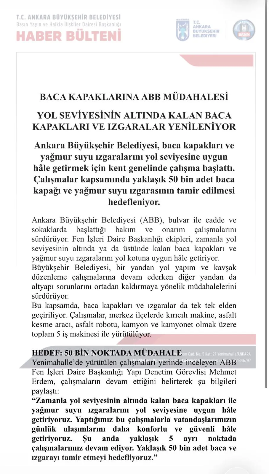 Ankara'da mazgal tartışması ve belediyeden yanıt