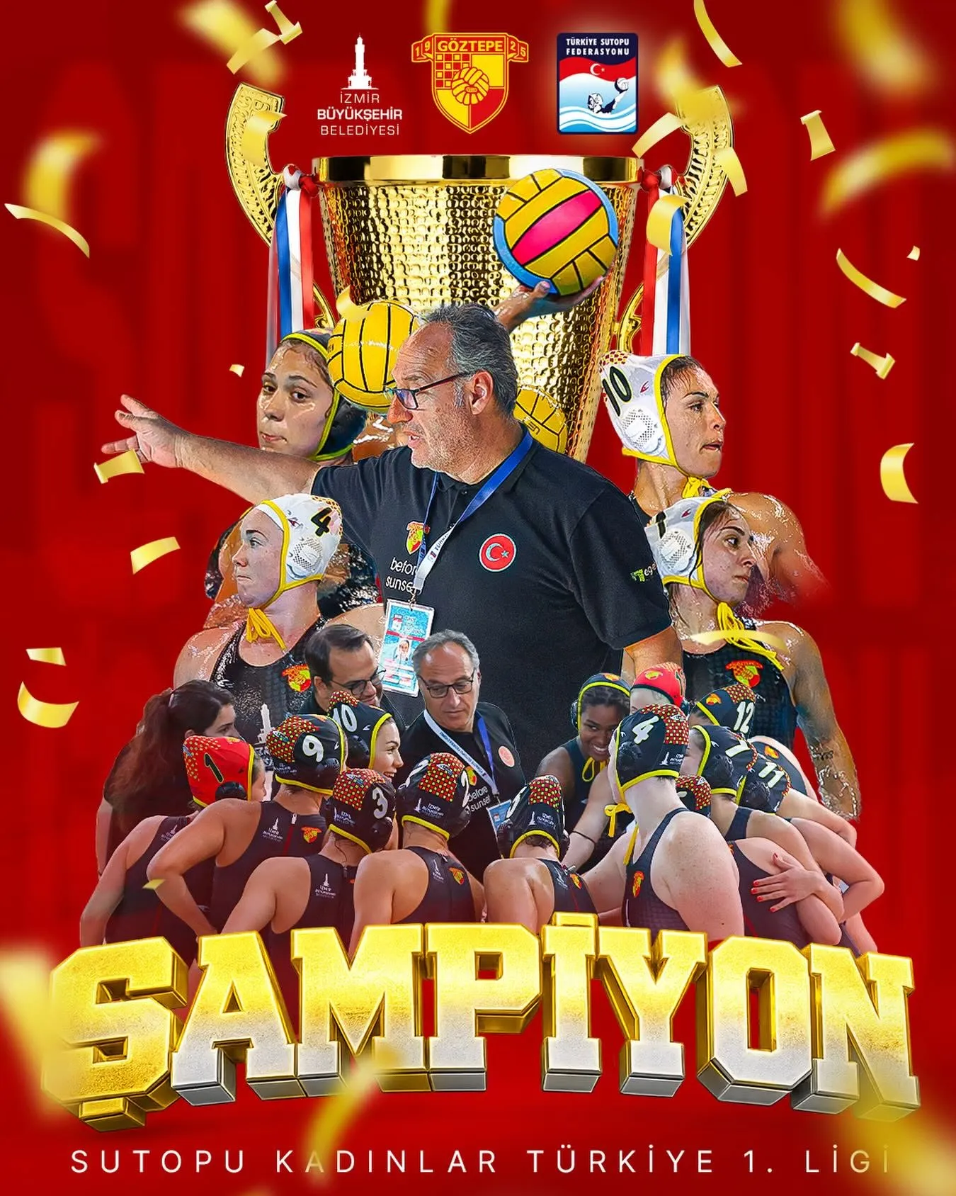 Göztepe su topunda sezonu şampiyonlukla kapattı