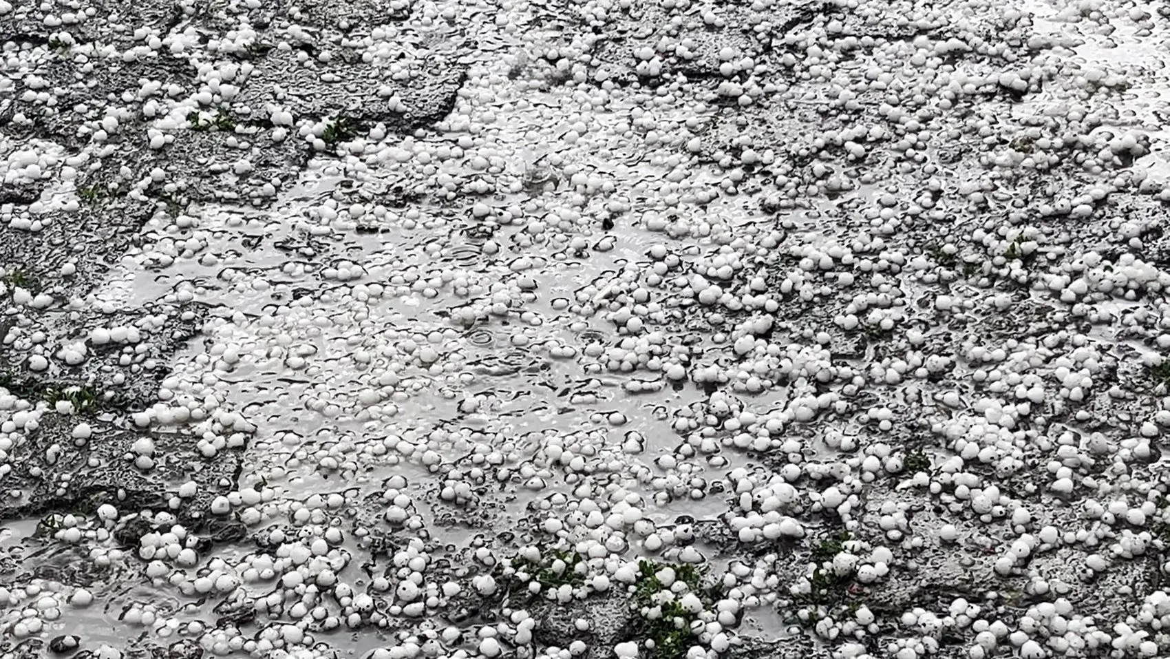 Ardahan’da aniden bastıran dolu sokakları beyaza boyadı