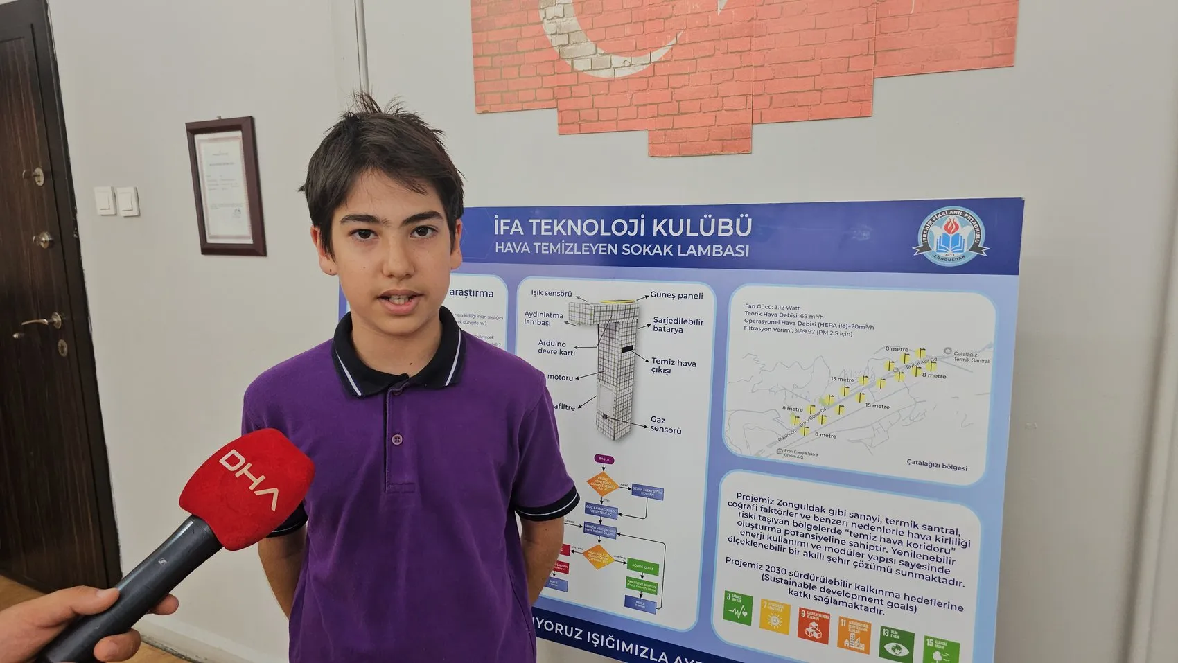Zonguldaklı öğrencilerden sokakları temizleyen akıllı lamba projesi