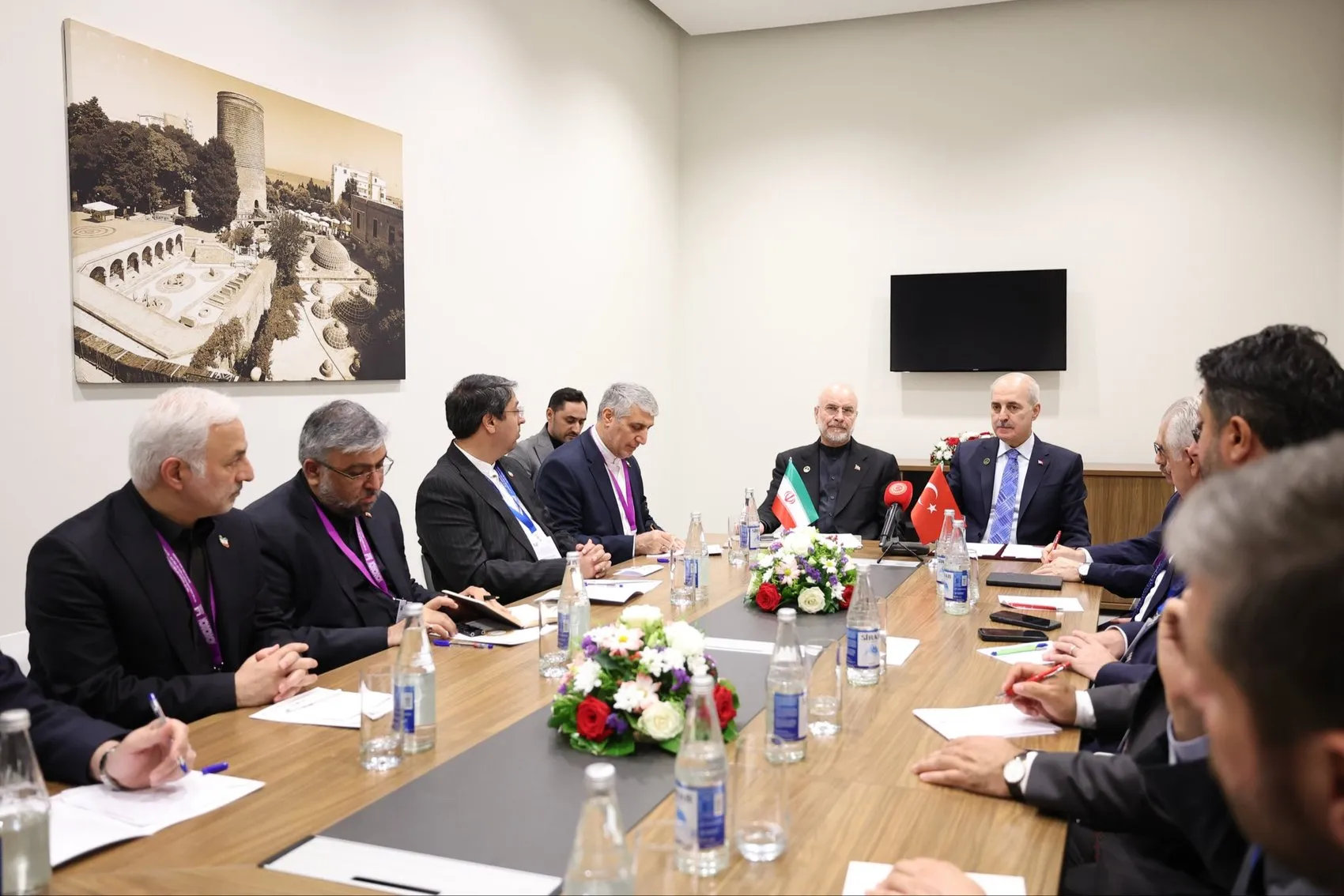 Kurtulmuş ve Kalibaf Bakü’de masaya oturdu