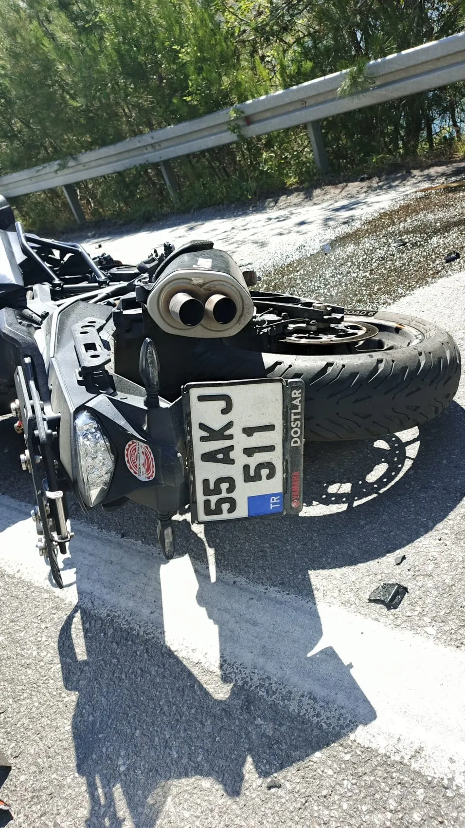 Bafra yolunda motosiklet tutkusuna acı veda