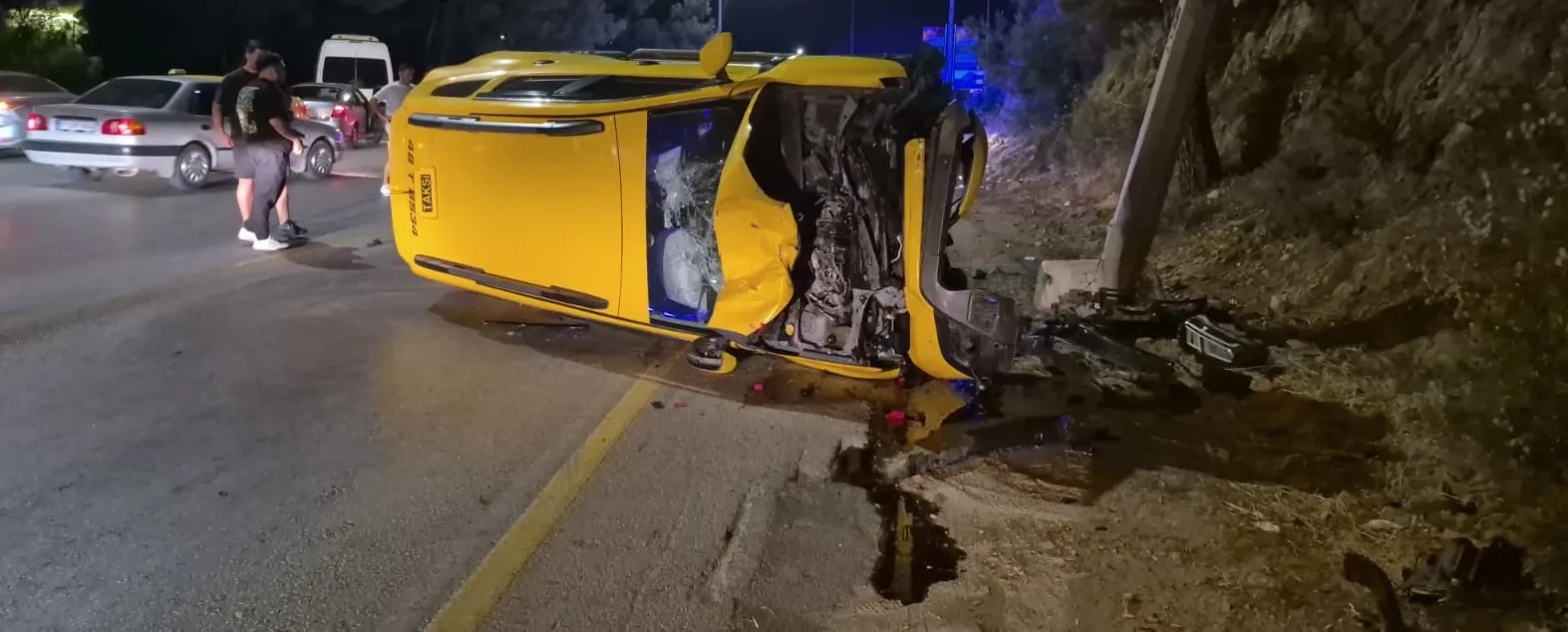 Bodrum’da gece vakti kaza Bir can kaybı bir ağır yaralı