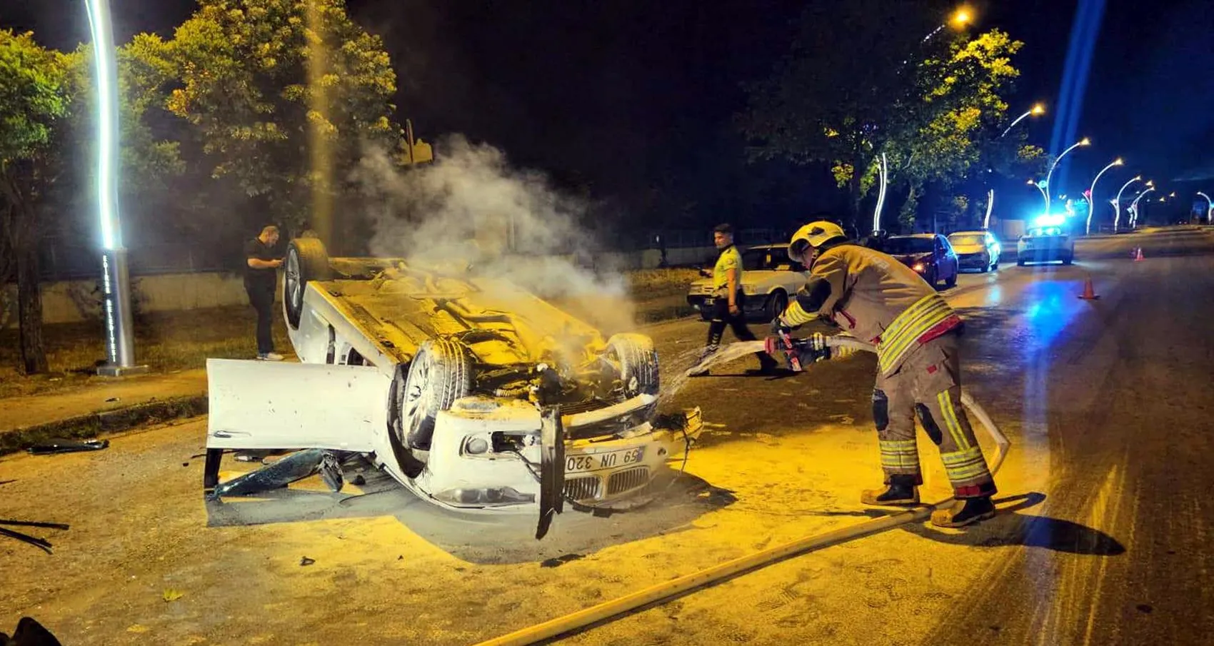 Edirne’de alkollü sürücünün kaza yapması sonucu iki kişi yaralandı