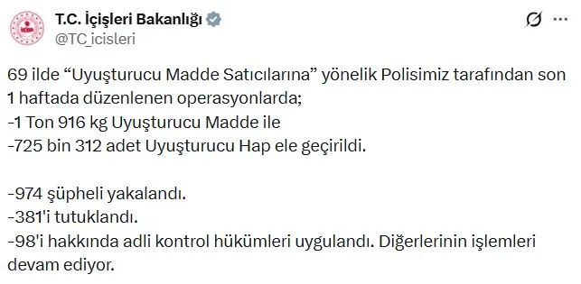 Türkiye genelinde zehir tacirlerine büyük darbe