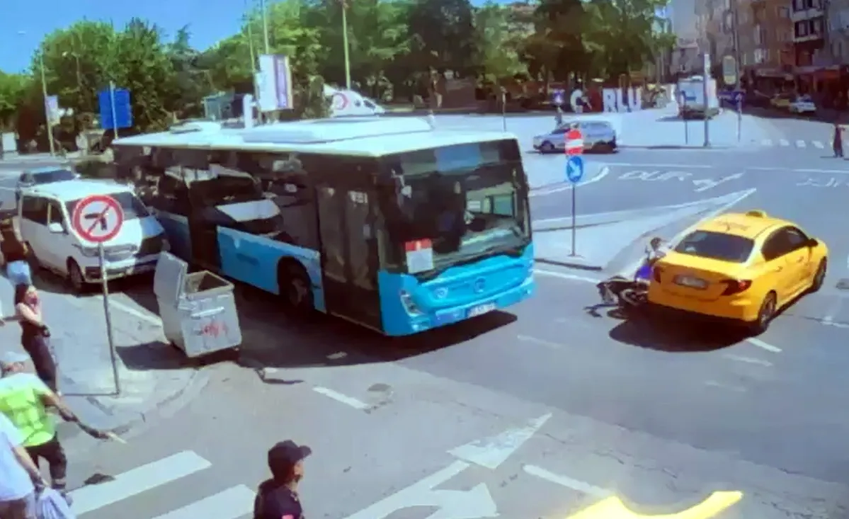 Çorlu'da korkutan kaza ucuz atlatıldı