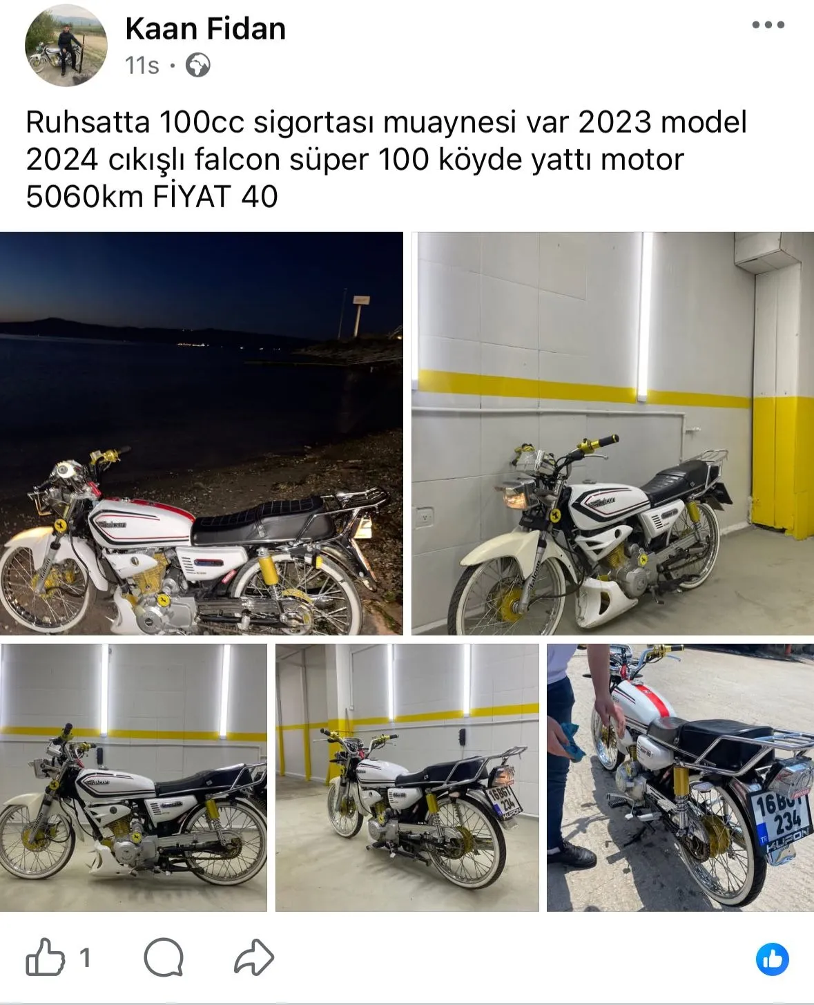 Satılığa çıkardığı motorla kaza yaptı