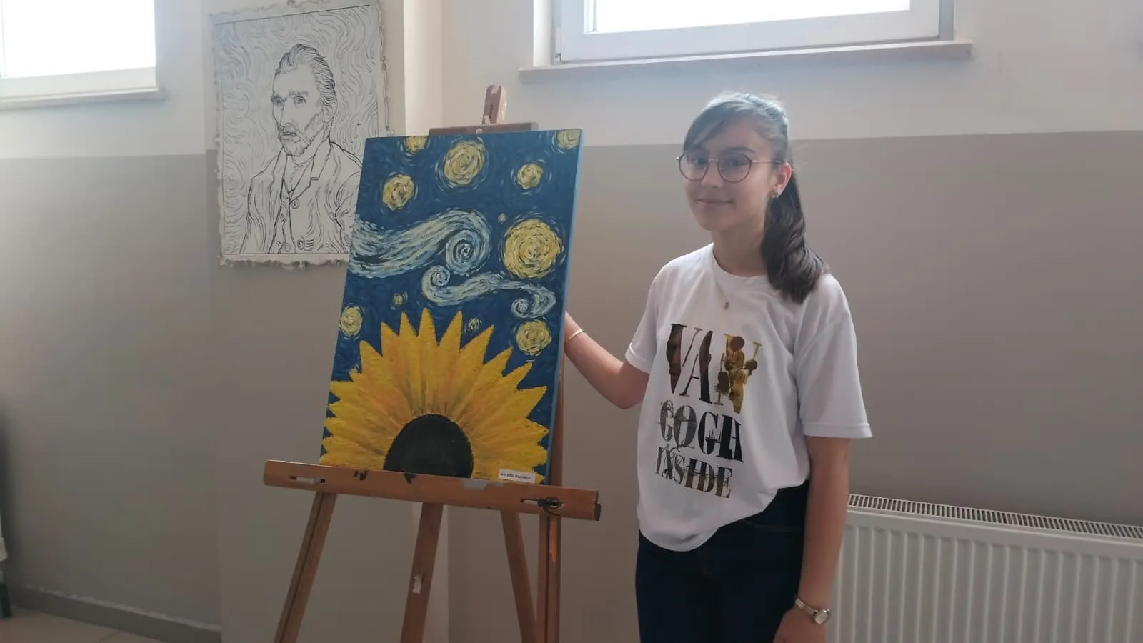 Sincanlı öğrencilerden atık malzemelerle Van Gogh sergisi