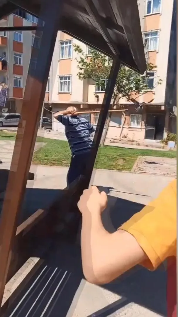 Yavru kargayı kurtarmak isterken annesinin hedefi oldu