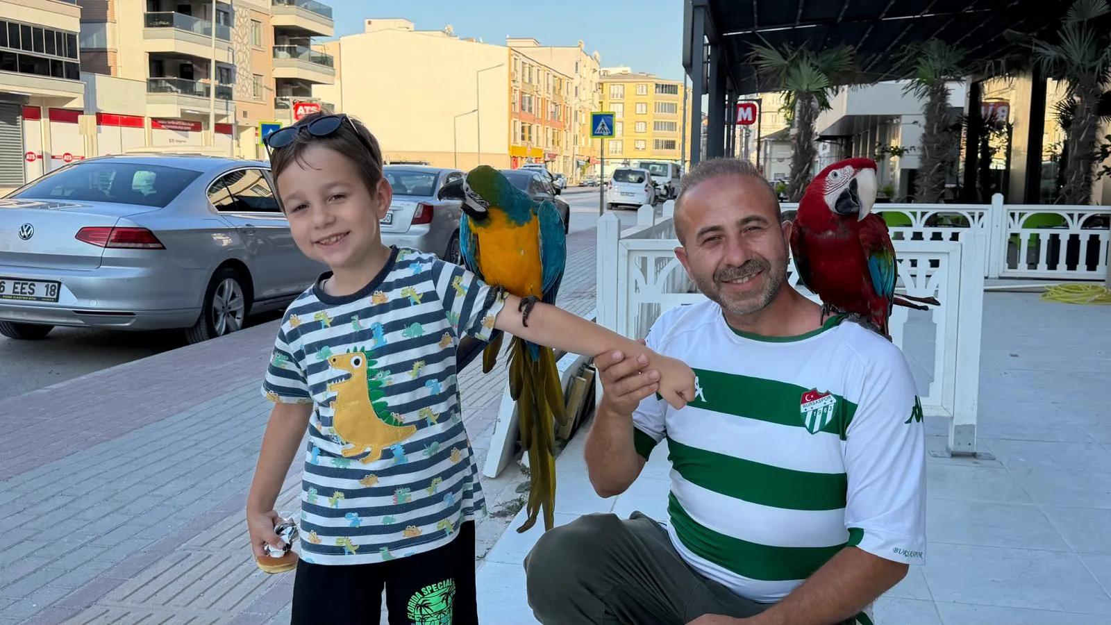 Bursa sokaklarında iki renkli yol arkadaşı