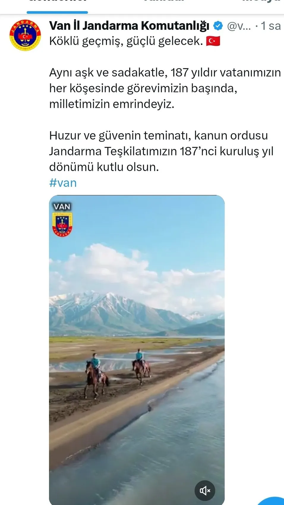 Van Jandarmasından teşkilatın 187 yılına özel görsel kutlama