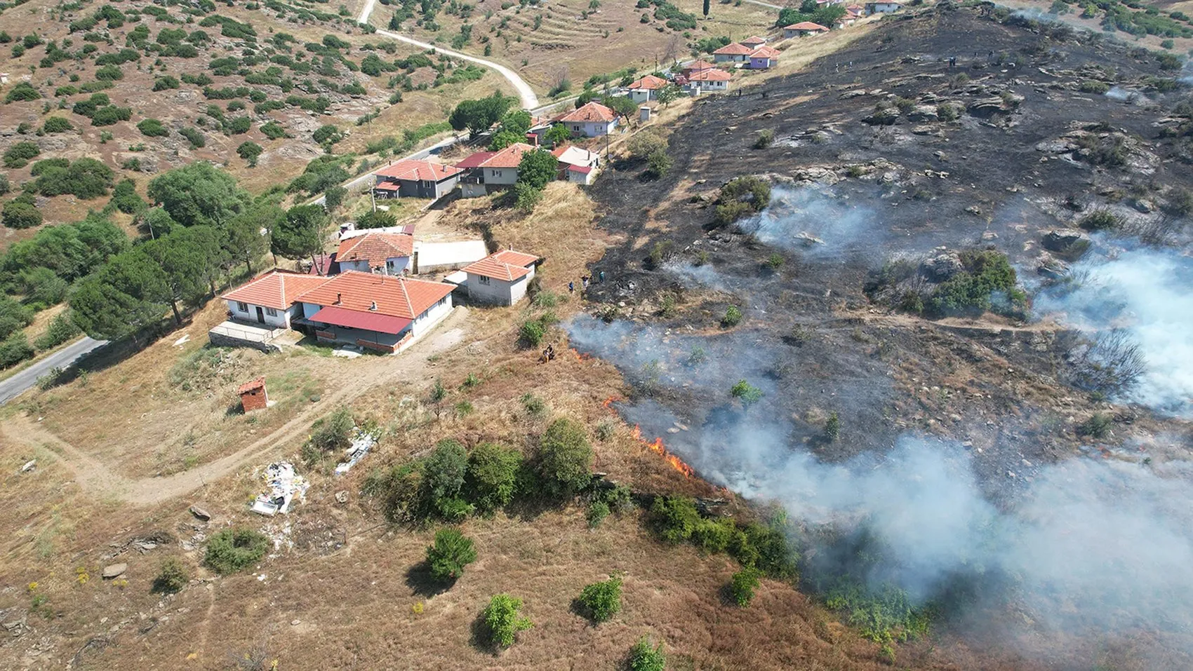 Manisa Kula'da makilik alanda yangın paniği