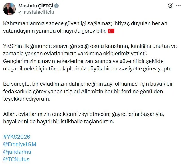 YKS günü polisten öğrencilere hızlı ulaşım desteği