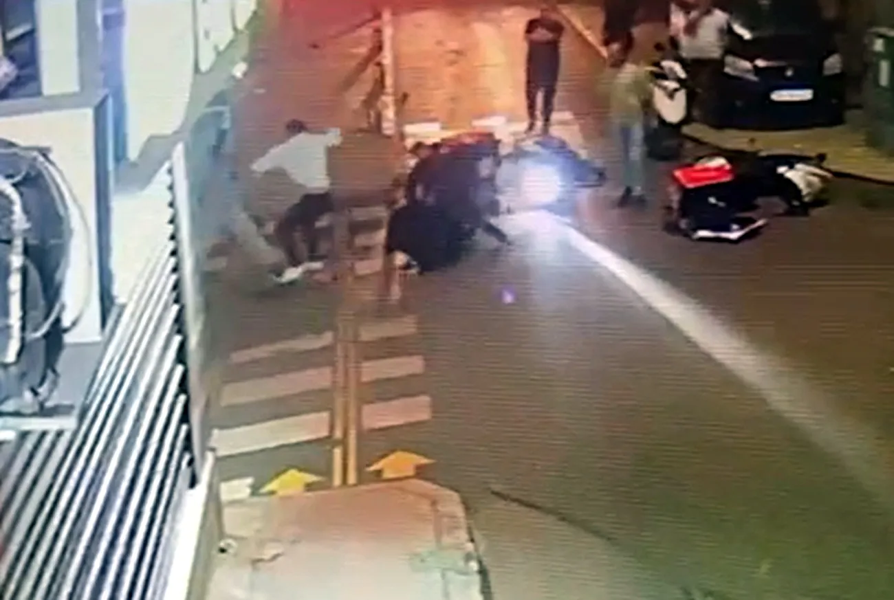 Çorlu'da gece yarısı sokak kavgası kamerada