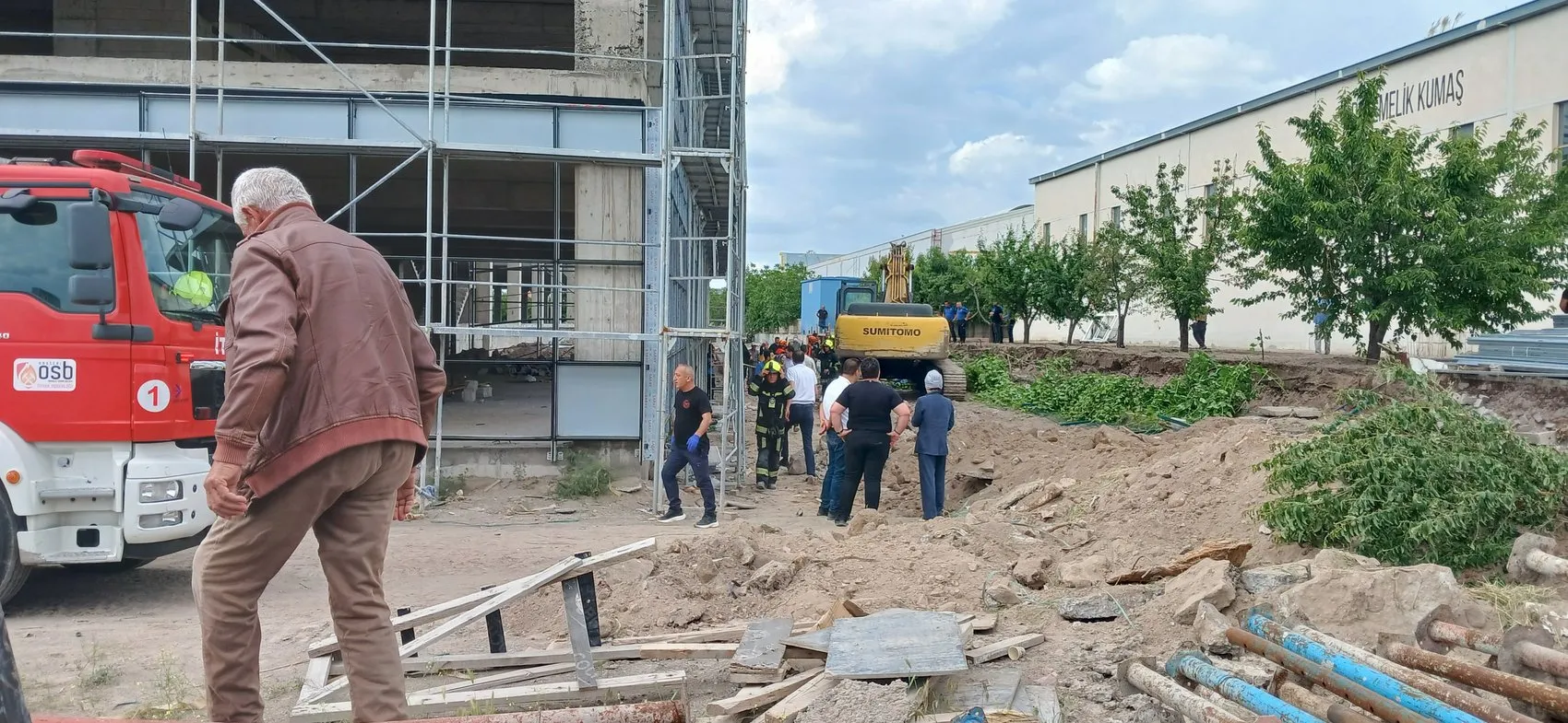 Kayseri'de inşaat alanında duvar kazası