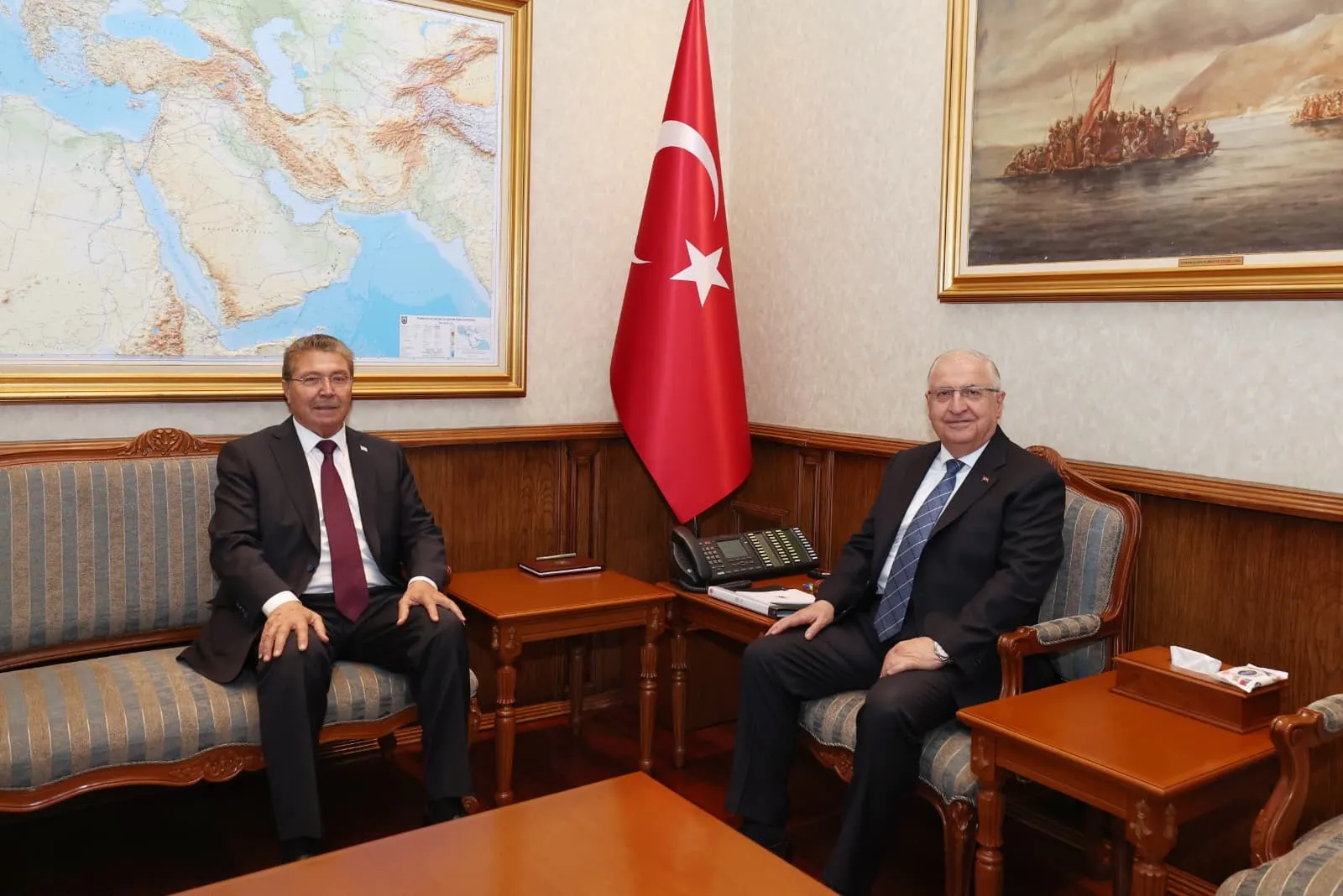 Bakan Güler Ankara’da KKTC Başbakanı Üstel’i ağırladı