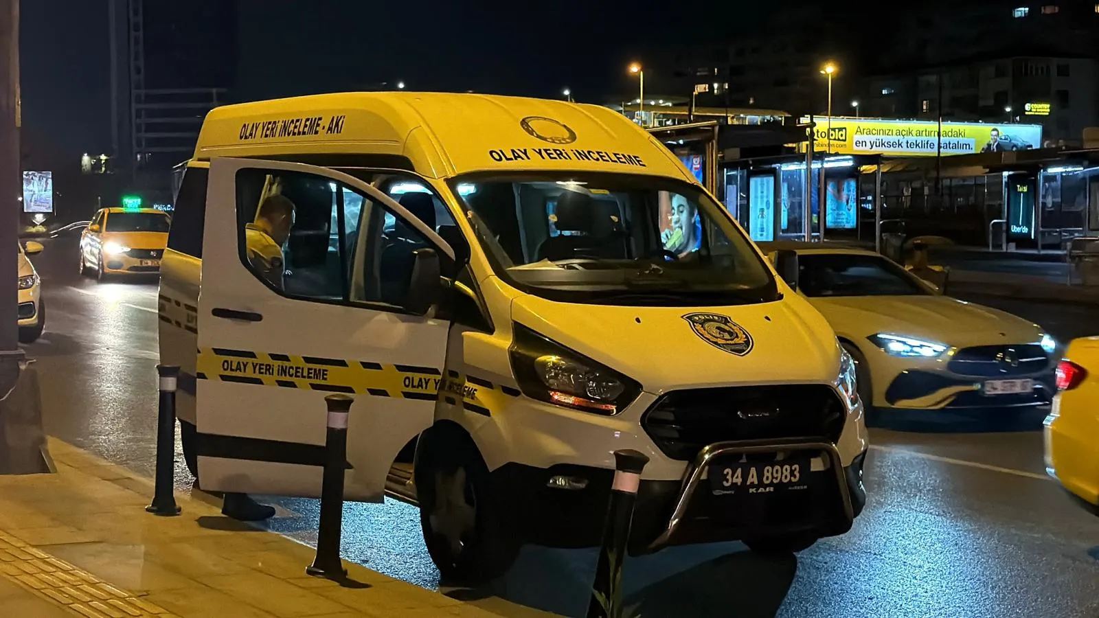 Şişli'de taksi şoförüne dehşet anları