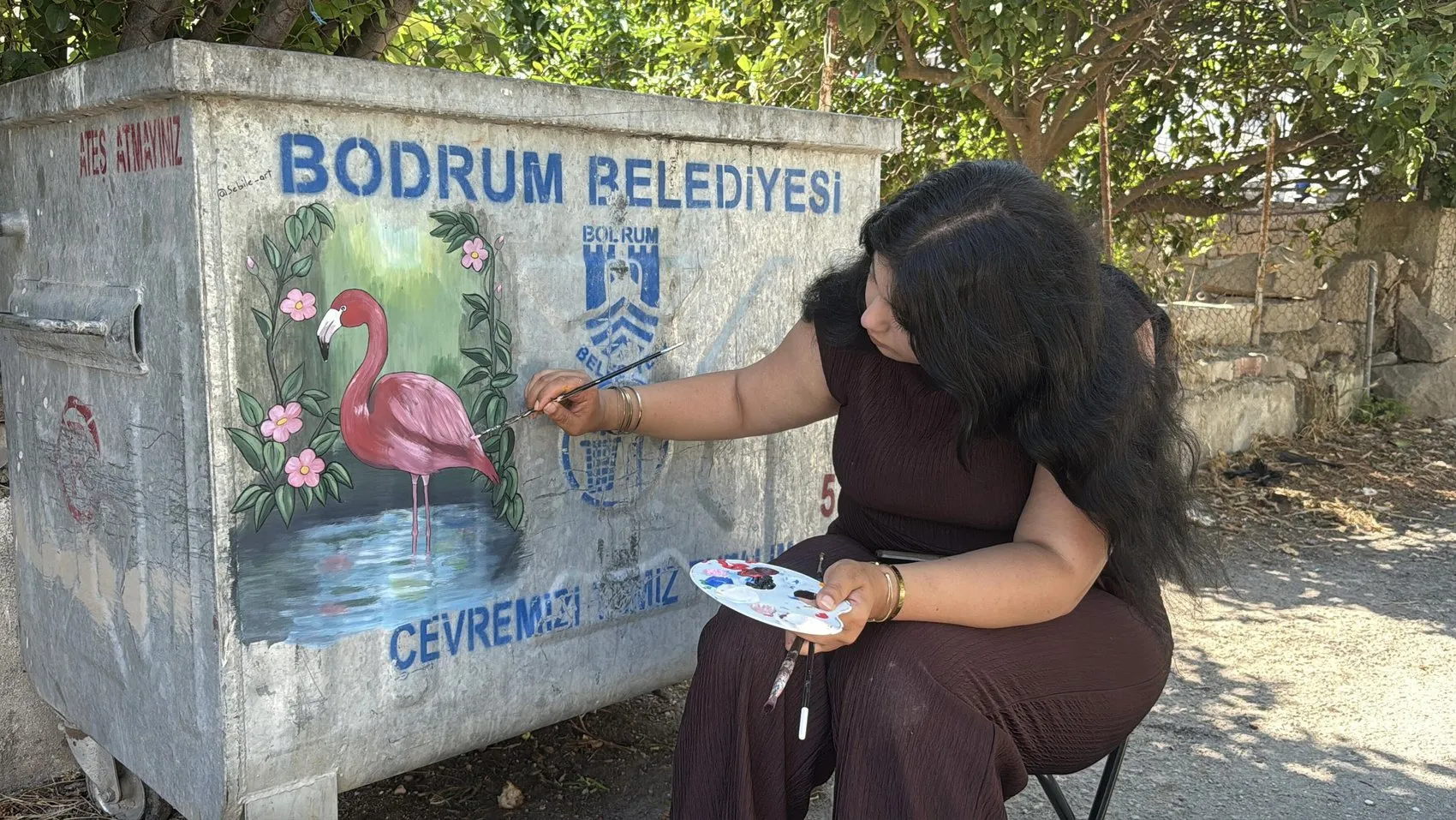 Bodrum sokakları Meryem ile renklendi
