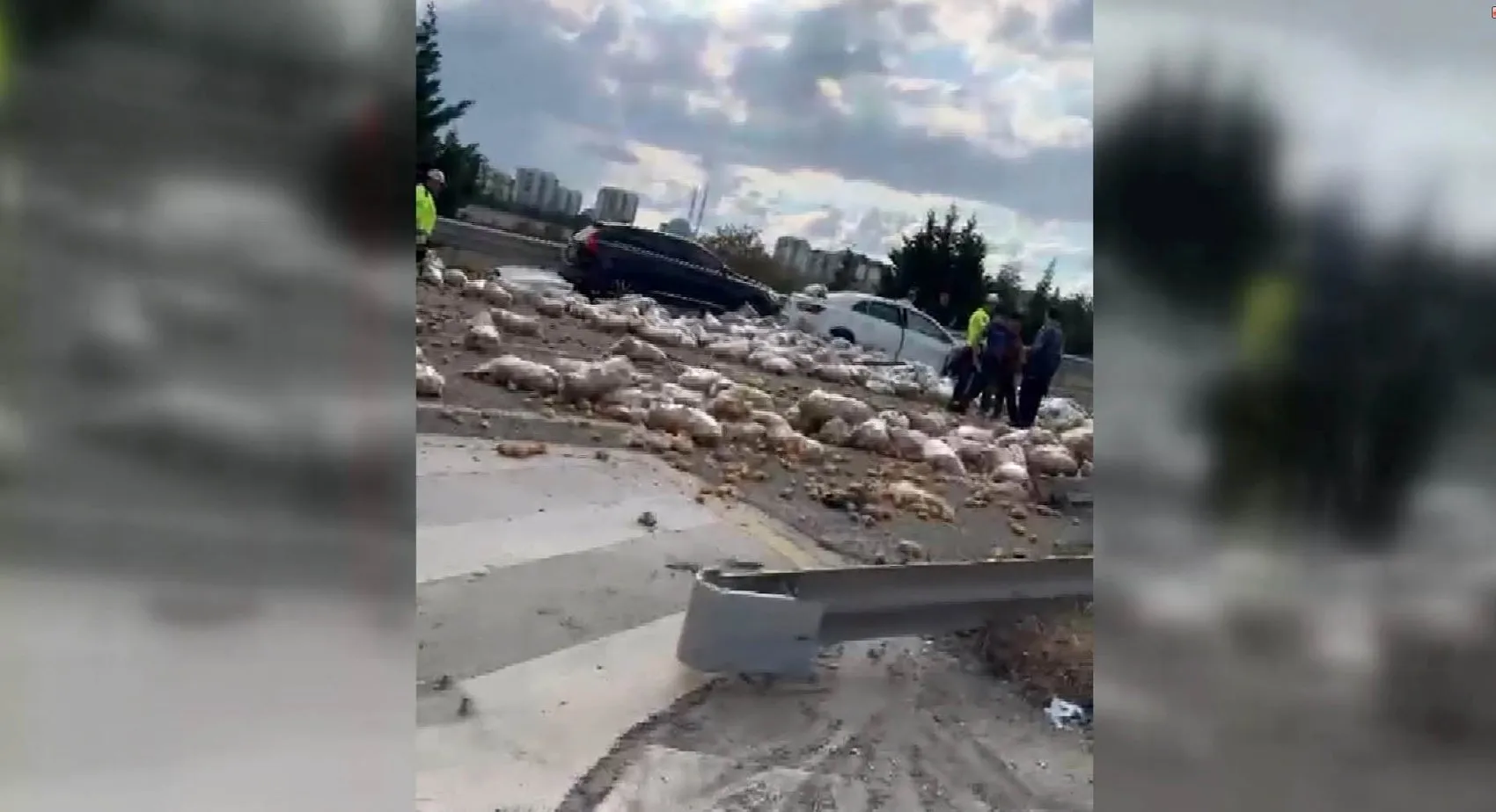 Ankara çevre yolunda patates trafiği