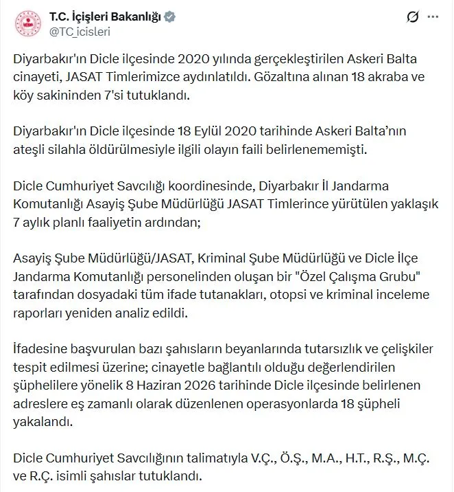 JASAT 6 yıllık faili meçhul cinayeti dosyayı yeniden açarak çözdü