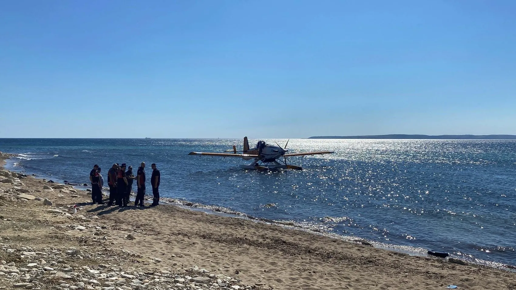 Çanakkale'de yangın söndürme uçağı denize zorunlu iniş yaptı