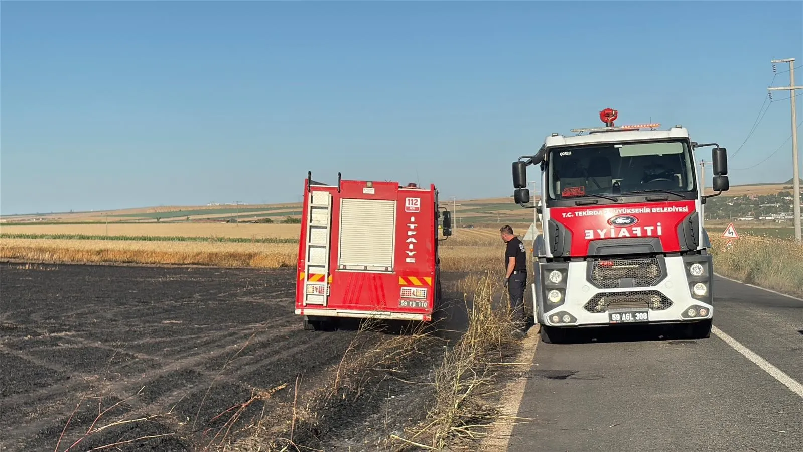 Tekirdağ'da hasat öncesi büyük yangın korkusu