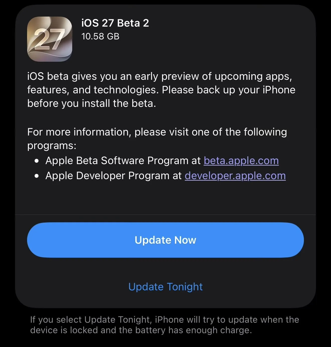 iOS 27 beta 2 güncellemesi yenilikler