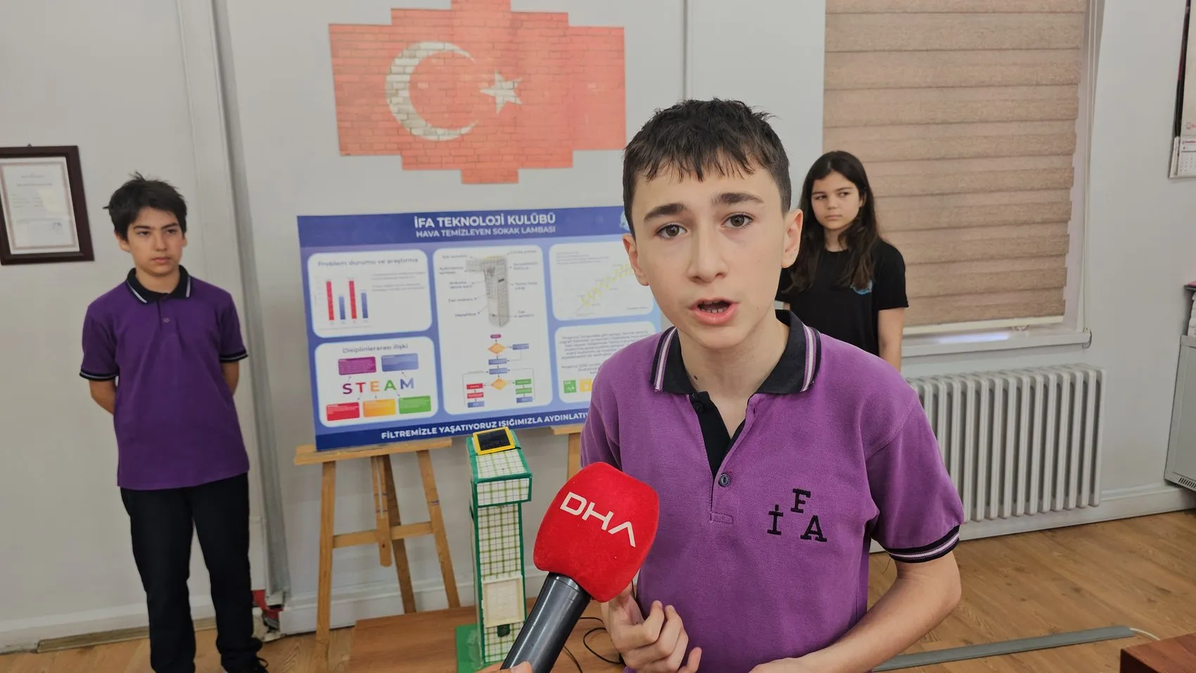 Zonguldaklı öğrencilerden sokakları temizleyen akıllı lamba projesi